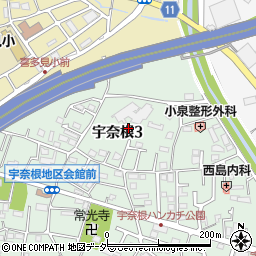 東京都世田谷区宇奈根3丁目12周辺の地図