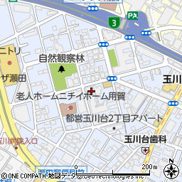 東京都世田谷区玉川台2丁目周辺の地図
