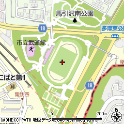 多摩市立陸上競技場周辺の地図