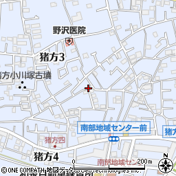 東京都狛江市猪方周辺の地図