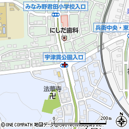宇津貫公園入口周辺の地図