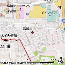 東京都港区高輪4丁目20-20周辺の地図