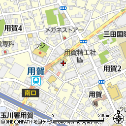 九州自慢　用賀店周辺の地図