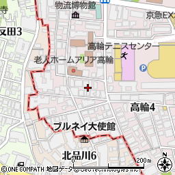 東京都港区高輪4丁目5周辺の地図