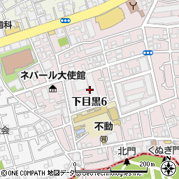 東京都目黒区下目黒6丁目12周辺の地図