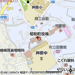 昭和町役場　下水道課周辺の地図