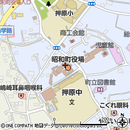 昭和町役場　企画財政課周辺の地図