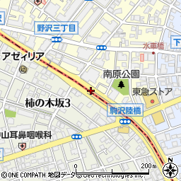 駒沢陸橋周辺の地図