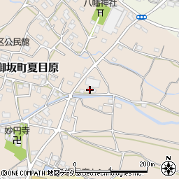 山梨県笛吹市御坂町夏目原168周辺の地図