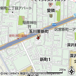 東京都世田谷区新町1丁目22周辺の地図