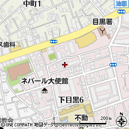 東京都目黒区下目黒6丁目14周辺の地図