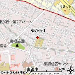 東京都目黒区東が丘1丁目周辺の地図