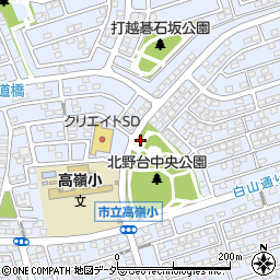 北野台中央公園トイレ周辺の地図