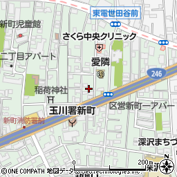 東京都世田谷区新町2丁目8周辺の地図
