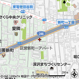 東京都世田谷区新町1丁目7周辺の地図