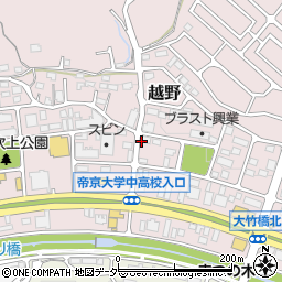 東京都八王子市越野周辺の地図