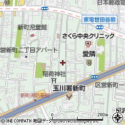 東京都世田谷区新町2丁目14周辺の地図