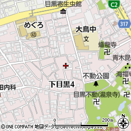 東京都目黒区下目黒4丁目3-28周辺の地図