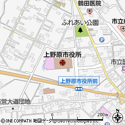 上野原市役所　家庭児童相談窓口周辺の地図