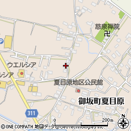 山梨県笛吹市御坂町夏目原1192周辺の地図