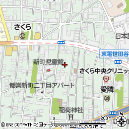 東京都世田谷区新町2丁目22周辺の地図