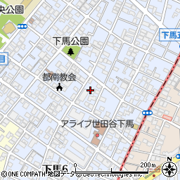 東京都世田谷区下馬6丁目周辺の地図