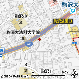 ファミリーマート駒沢一丁目店周辺の地図