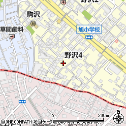 東京都世田谷区野沢4丁目13周辺の地図