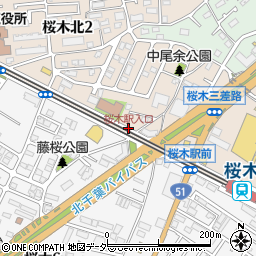 桜木駅入口周辺の地図