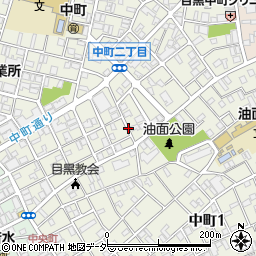 東京都目黒区中町周辺の地図