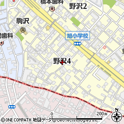 東京都世田谷区野沢4丁目周辺の地図
