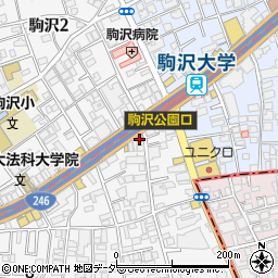 松屋駒沢店周辺の地図