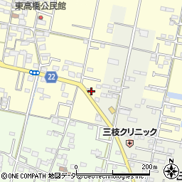 山梨県笛吹市石和町東高橋392-2周辺の地図