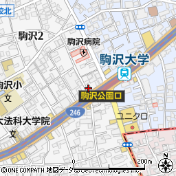 ソフトバンク駒沢大学駅前周辺の地図