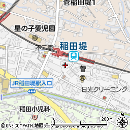 日本経済新聞　稲田堤販売店周辺の地図