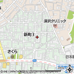 東京都世田谷区新町3丁目周辺の地図