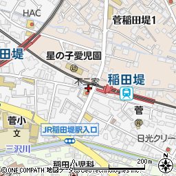 松屋稲田堤店周辺の地図