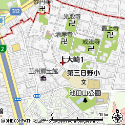東京都品川区上大崎1丁目周辺の地図