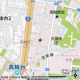 パークジャパン高輪第６駐車場周辺の地図