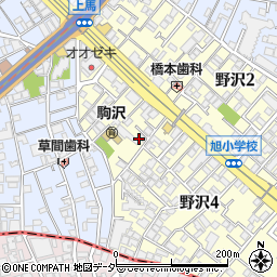 東京都世田谷区野沢4丁目21周辺の地図