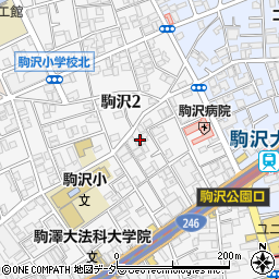 日能研　駒沢大学校周辺の地図