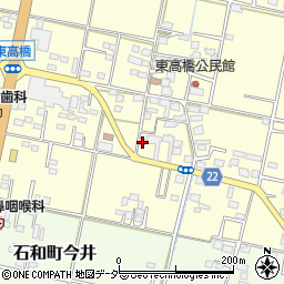 山梨県笛吹市石和町東高橋358周辺の地図