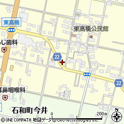 山梨県笛吹市石和町東高橋320-3周辺の地図