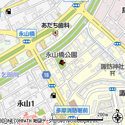 永山橋公園トイレ周辺の地図
