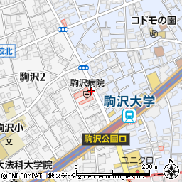 タイムズ駒沢病院駐車場周辺の地図
