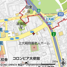 東京都品川区上大崎周辺の地図