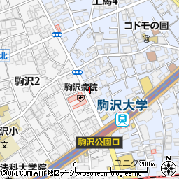 セブンイレブン駒沢病院前店周辺の地図