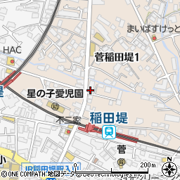 ローソン・スリーエフ稲田堤駅前店周辺の地図