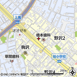 東京都世田谷区野沢2丁目30周辺の地図