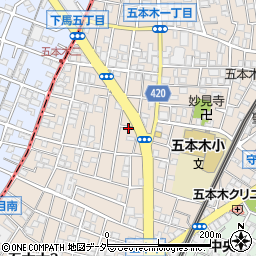 ＳＡＮパーク目黒五本木３駐車場周辺の地図